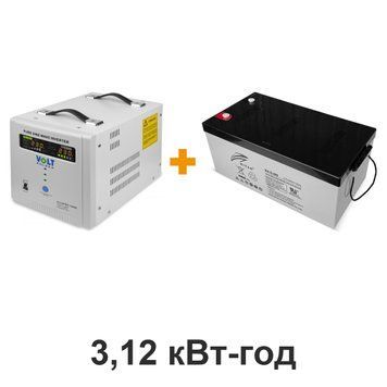 Комплект питания AGM, 3,12 кВт-ч, 1,05 кВт, VOLT SINUS PRO 1500 E + RITAR RA12-260 купить - MagicHata