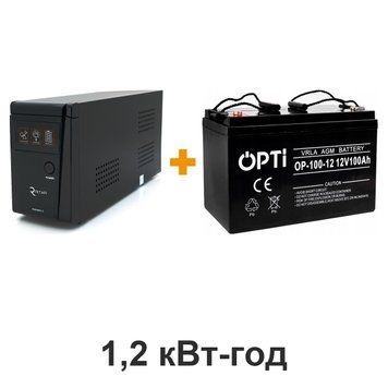 Комплект питания AGM, 1,2 кВт-ч, 0,36 кВт, RITAR RTSW-600NL12 + VOLT OPTI 6AKUV100AG купить - MagicHata