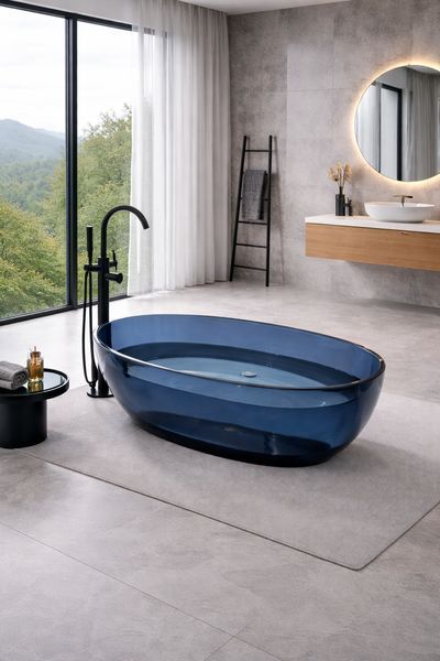 Ванна VBI VESUVIO BLUE 170 x 78 отдельностоящая стеклянная VBI-075003 фото
