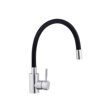 Смеситель для кухни с гибким изливом Kroner KRP Edelstahl Klassisch - ESG035BLK CV024353 фото