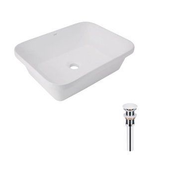 Комплект Qtap Scorpio: Раковина врезная прямоугольная 510х390х145 мм White + Донный клапан PU02 SD00053414 фото