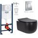 Комплект инсталляция с унитазом Grohe Qtap Taurus Tornado сиденье soft-close, чёрный фото 1
