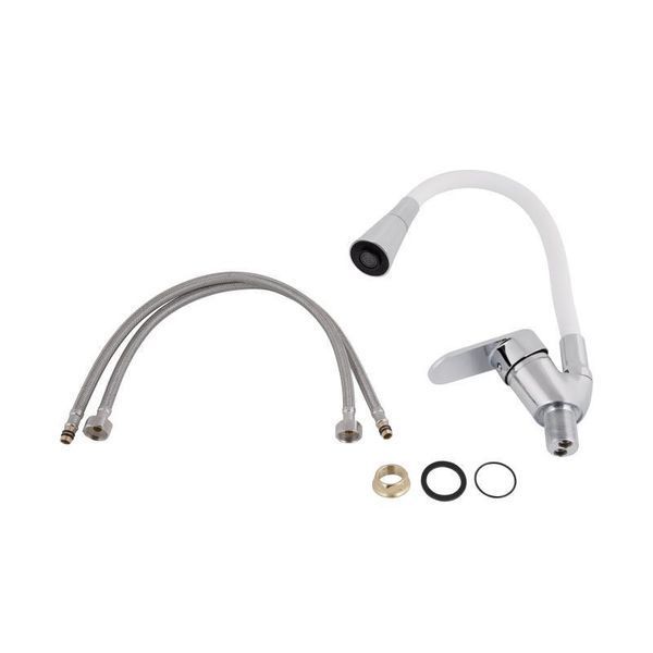 Смеситель для кухни Lidz Tani 008F3 с гибким изливом (k40) LDTAN008F3WCR37037 Chrome/White SD00043140 фото