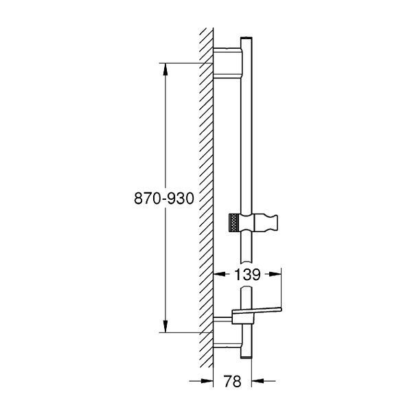 RAINSHOWER SMARTACTIVE душова штанга 90см з поличкою, колір чорний матовий Арт. 22125KF0 94739 фото