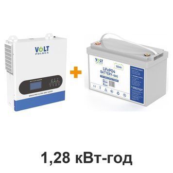 Комплект живлення LiFePO4, 1,28 кВт-год, 1,5 кВт, VOLT SINUS PRO ULTRA 3000 + 6AKLI10012 купити - MagicHata