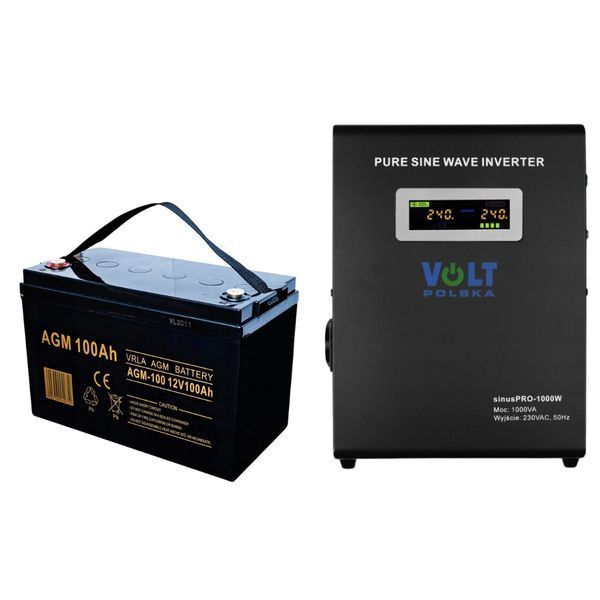 Комплект ДБЖ VOLT POLSKA 800 W + акумулятор AGM 100 А-год, 12 В купити - MagicHata