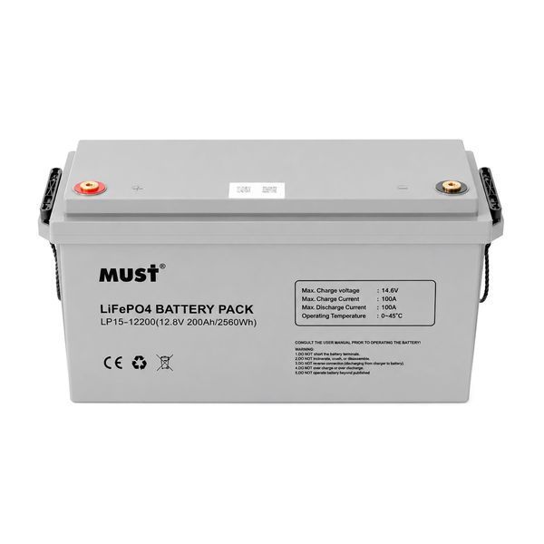 Аккумулятор LiFePO4 MUST, 12,8 В, 200 А-ч, 2560 Вт-ч, LP15-12200 купить - MagicHata