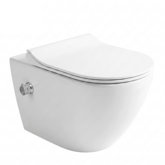 Комплект інсталяція з унітазом Grohe Asignatura Simple Bend безобідковий, сидіння soft-close, хром, вбудований купити - MagicHata