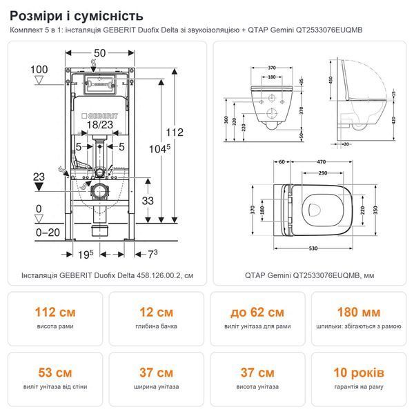Инсталляция GEBERIT Delta хром на выбор с унитазом QTAP Gemini, черный купить - MagicHata