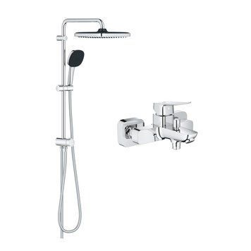 Набор смесителей 2 в 1 для ванной комнаты Grohe QuickFix Flex Vitalio Comfort Cube со смесителем для раковины Dice (UA203170101) CV037314 фото